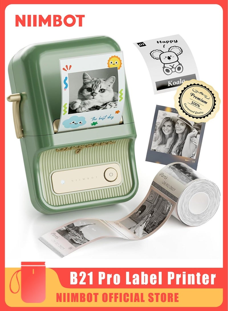 NIIMBOT B21 Upgraded B21 Pro Label Maker, 300DPI HD Label Printer, Bluetooth Sticker Label Printer, Inkless Thermal Label Maker Photos, Ideal for Notes, Study Graphics, Memo Maker, 50x30mm Label, 230Pcs - Image 1